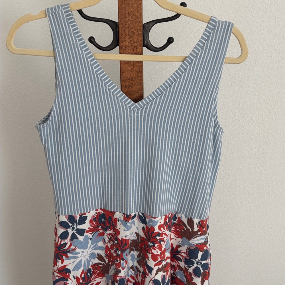 Pact Blue and Red Floral Midi Dress - Picture 5 of 9
